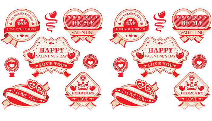 valentines day decorative labels
