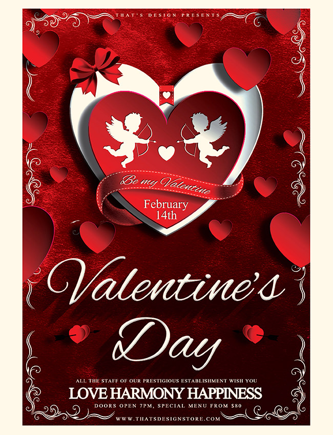 60 Fabulous PSD Valentine Flyer Templates Word Publisher Free 