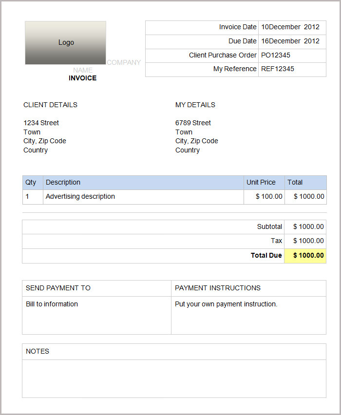 invoice templates quickbooks Basic PDF,  PSD  Word,   46 AI, Invoice Templates Free