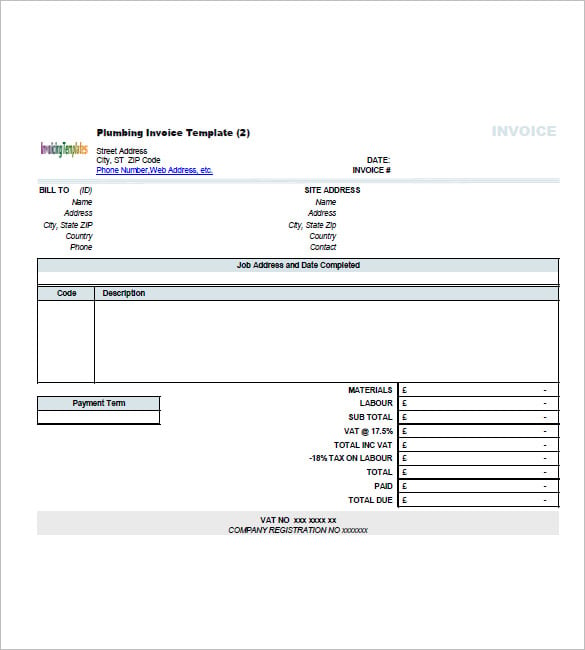 free simple contractor invoice template pdf