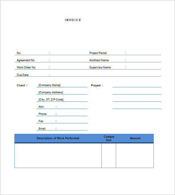 free printable construction invoice template