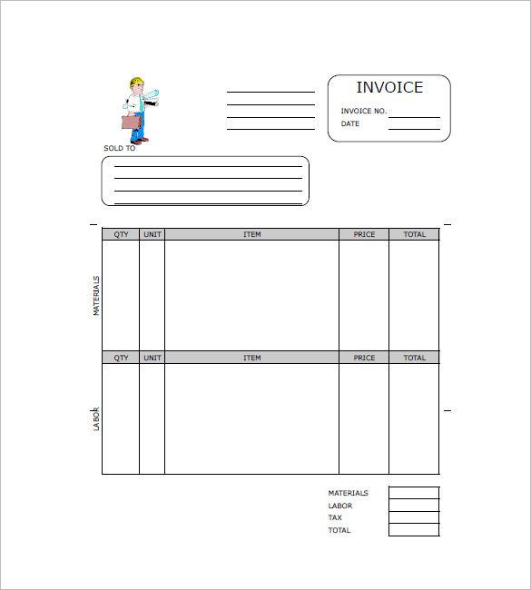 contractor invoice templates 14 free word excel pdf