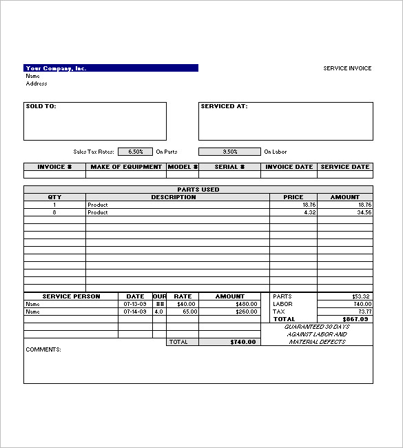 word invoice template professional services