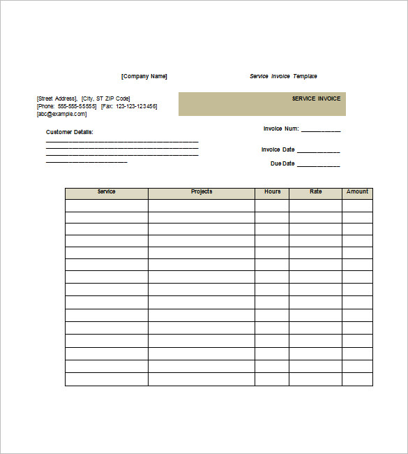 Service Invoice Template- 20+ Free Word, Excel, PDF Format Download