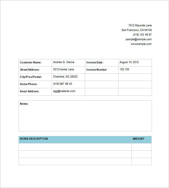 invoice-for-service-template