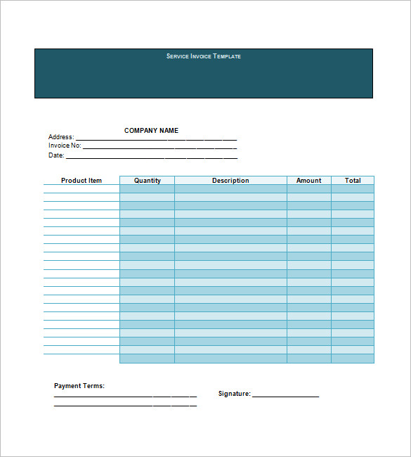 service invoice free template download