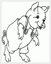 Cute Baby Pig Coloring Page