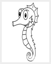 Funny Seahorse Template