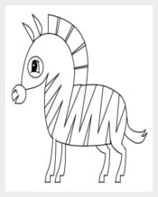 Zebra Coloring Page Template