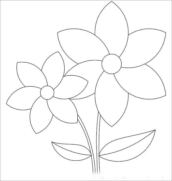 printable colored five petal flowers flower templates printable free