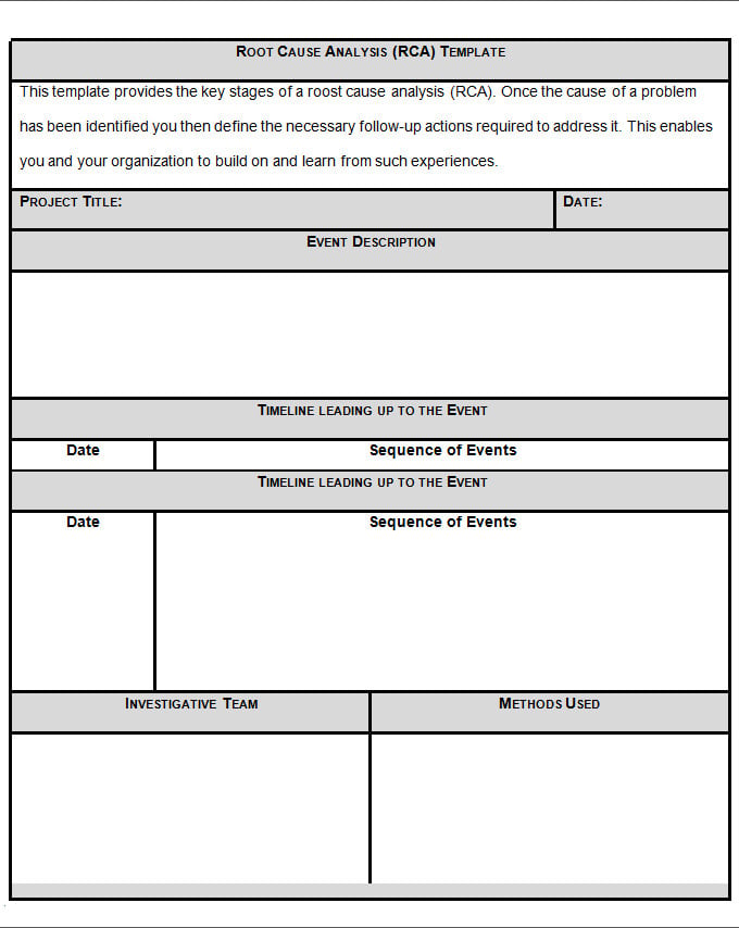 free root cause analysis template