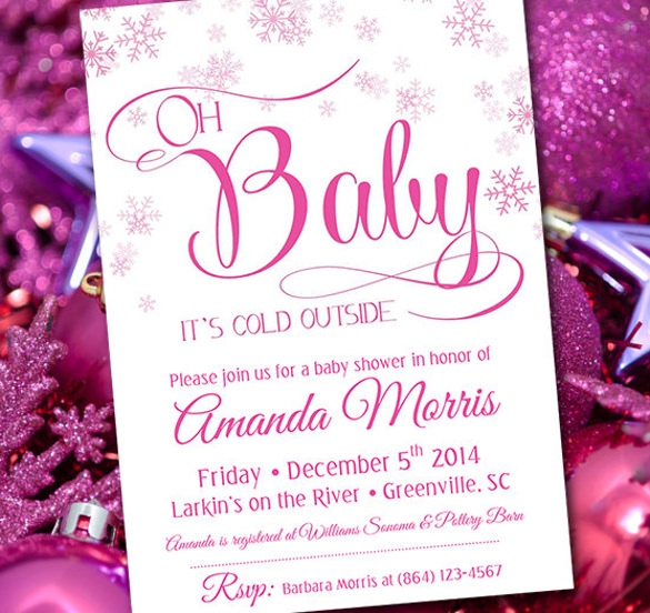 Winter Wonderland Baby Shower Invitations Templates 4