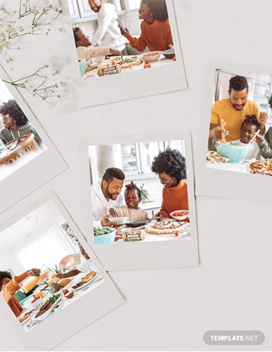 0 polaroids family photo collage template