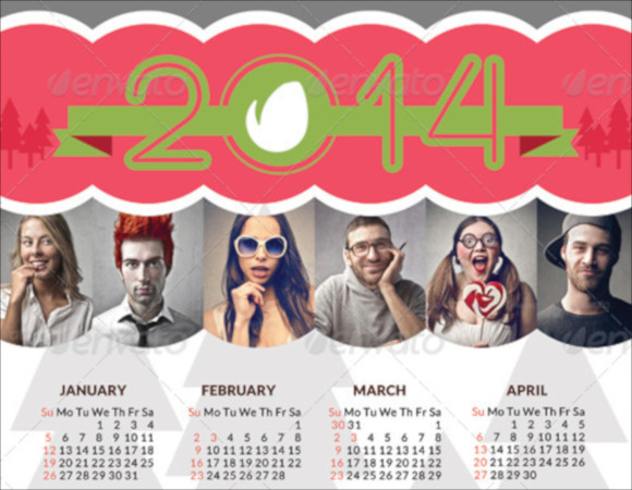 2014 happy holiday calendar template