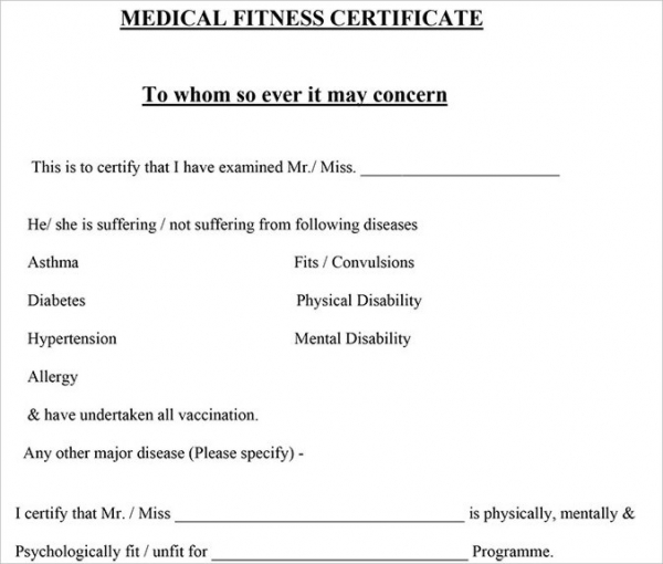 Medical Certificate Template - 20+ Free Word, PDF ...