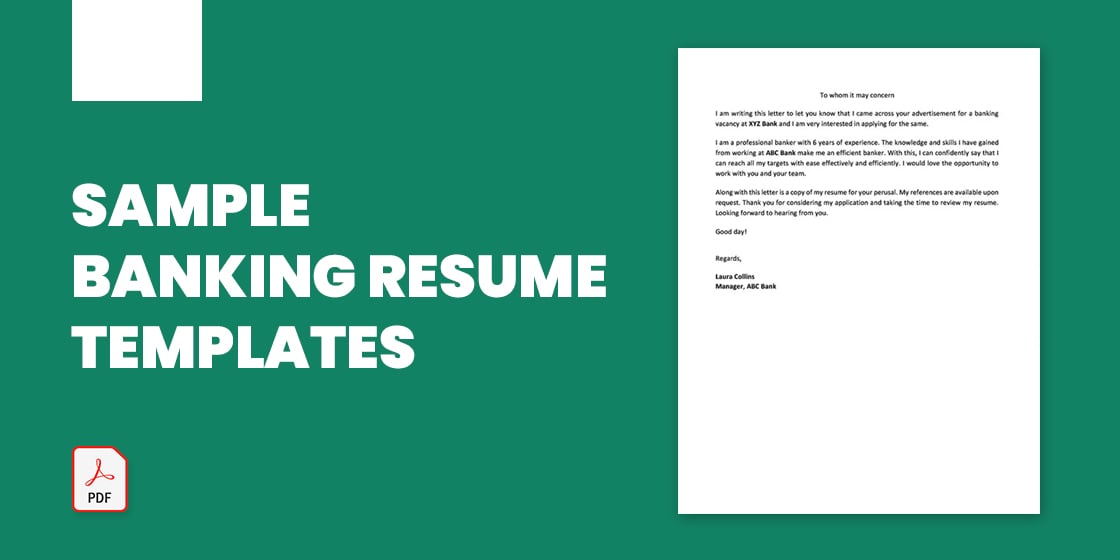 bank job resume format download