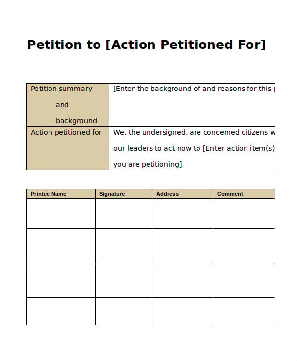Template For Petition Signatures from images.template.net