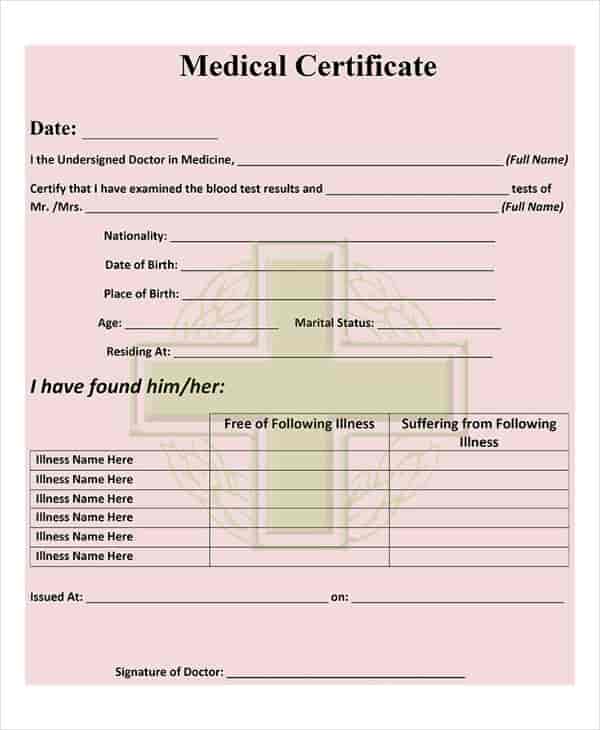 medical certificate free min