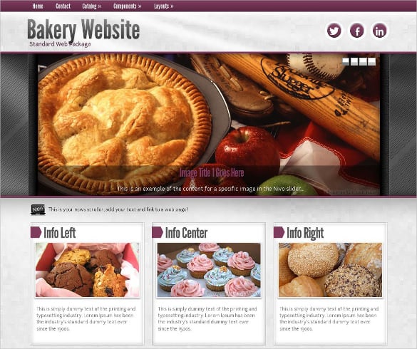 elegant bakery website template