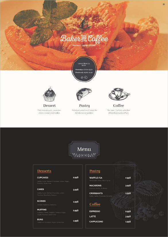 baker coffee html website template