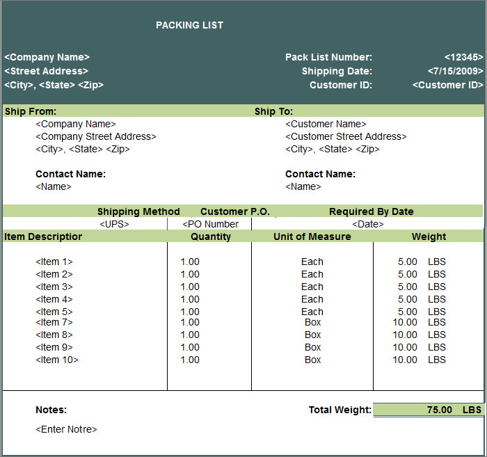 25 Packing List Templates PDF DOC Excel