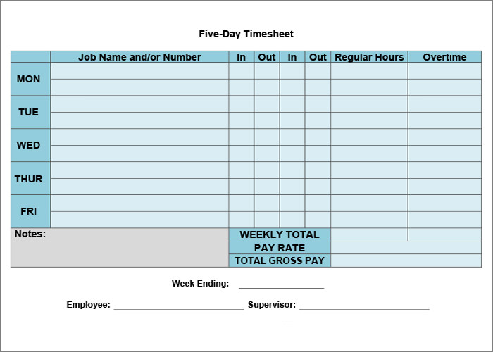 Time Sheet Templates 