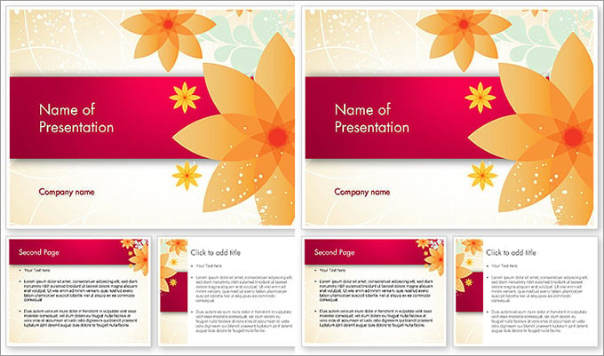 abstract origami flower powerpoint template