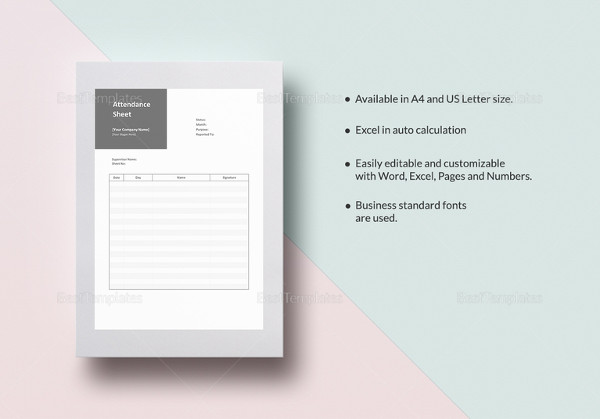attendance sheet template