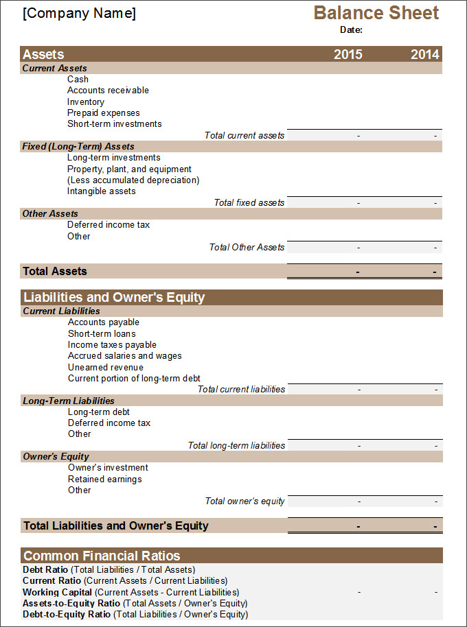 balance sheet