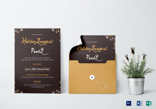 beautiful holiday party invitation template