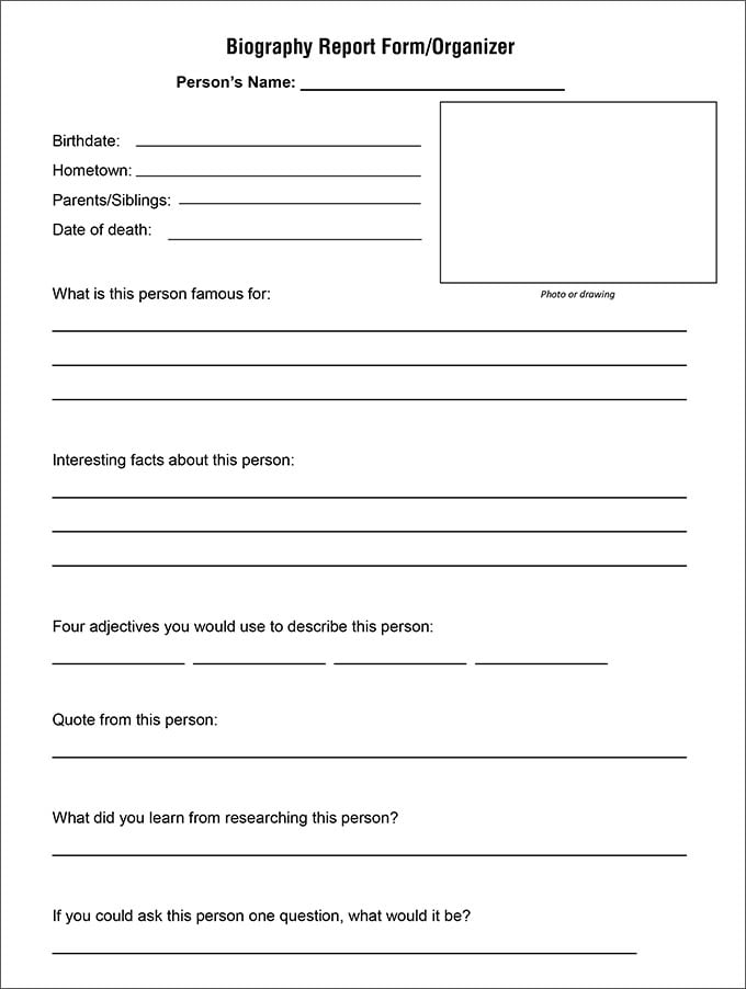 biography report form education possible