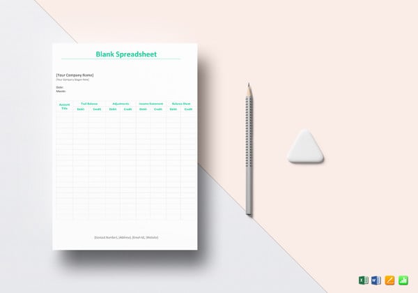 blank excel spreadsheet template