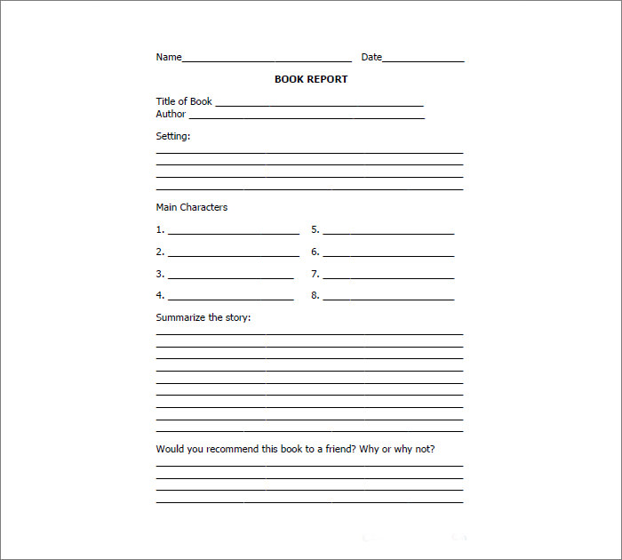 Book Report Template - 13+ Free Word, PDF Documents Download