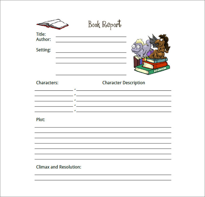 Book report story template