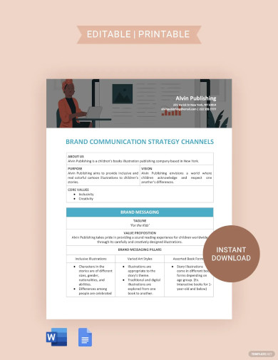 brand communication strategy channels template