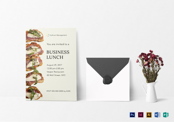 business lunch invitation indesign template