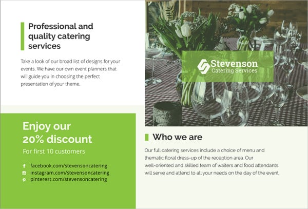 catering business postcard template
