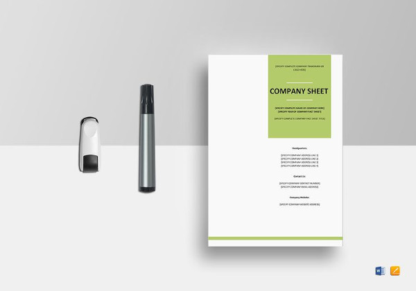 company fact sheet template