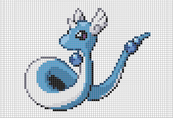 dragonite pixel art template free