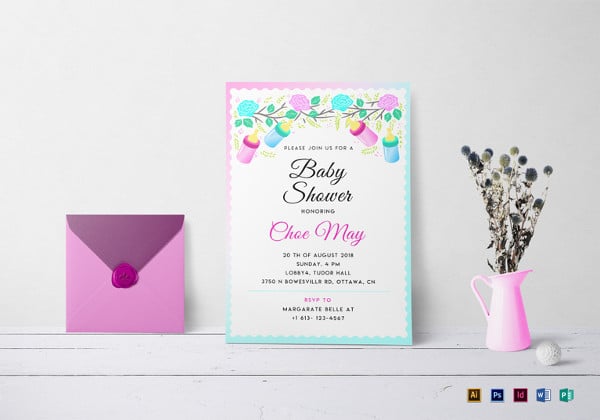 editable baby shower invitation template