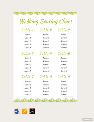 elegant wedding seating chart template