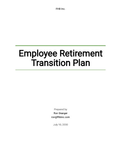 employee retirement transition plan template