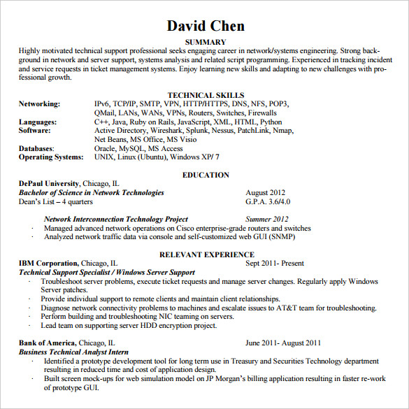 chronological resume template 2020