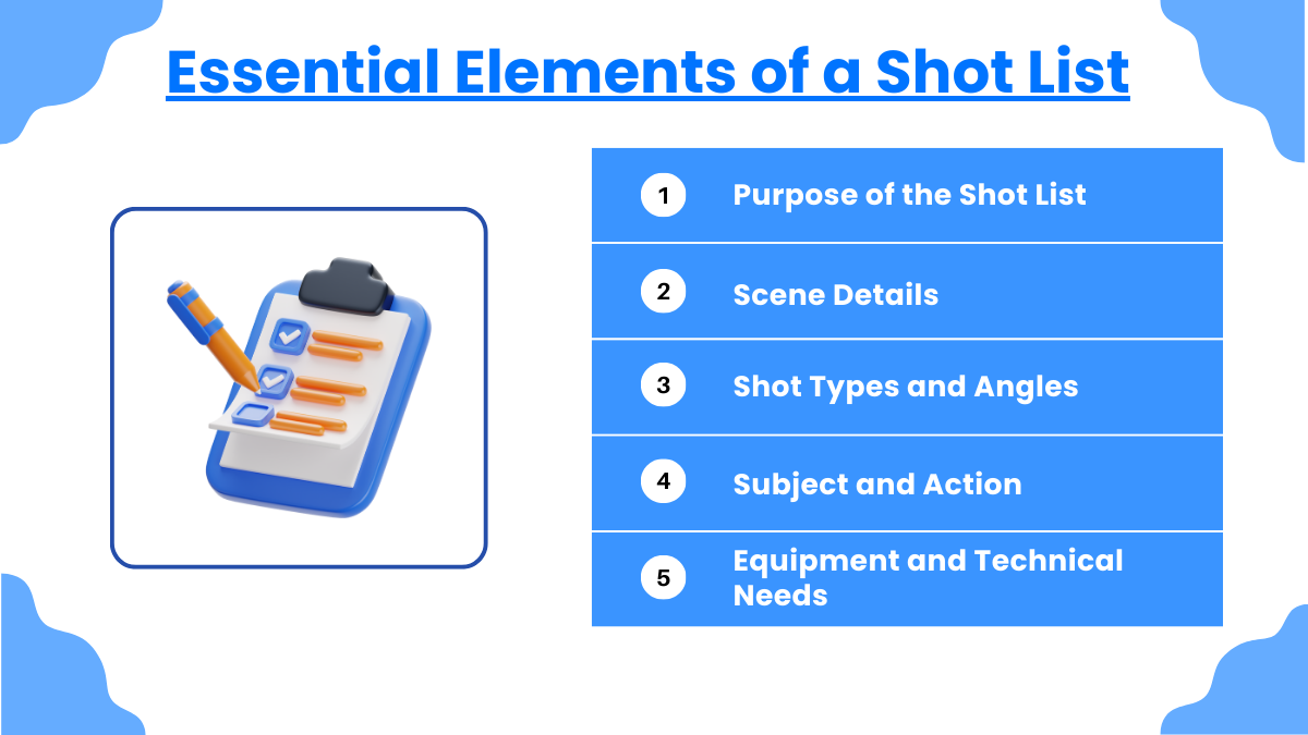 essential elements of a shot list