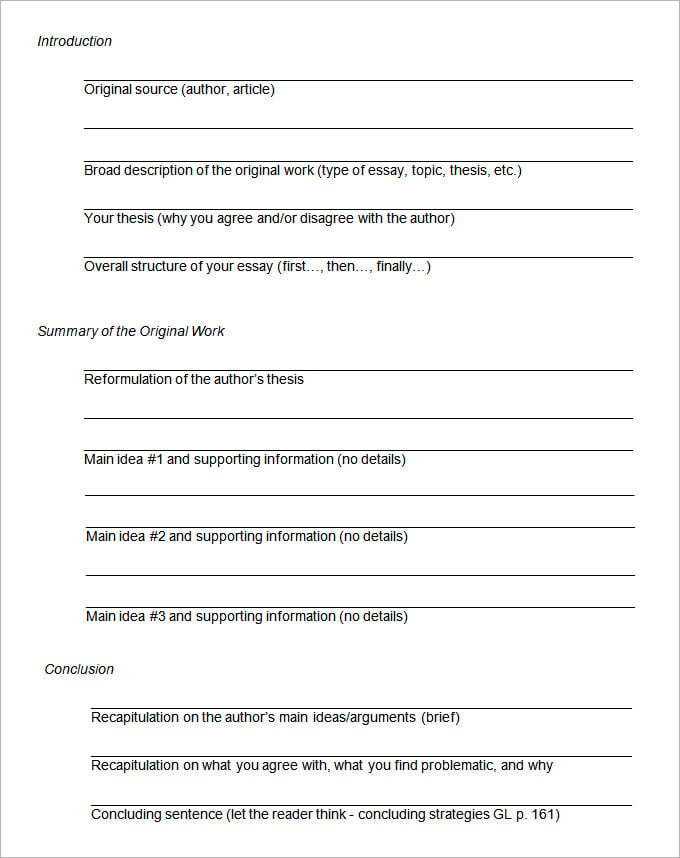 extended essay outline template