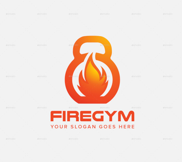 fire gym fitness logo