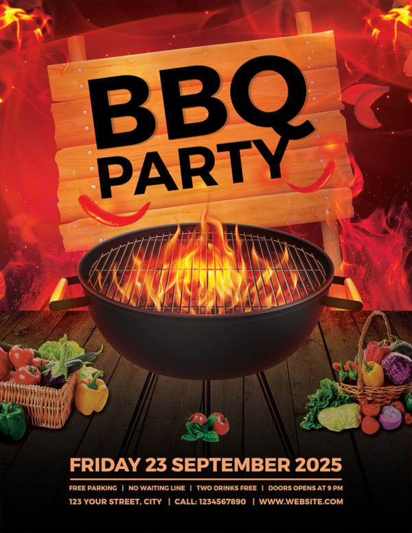 free bbq party flyer template