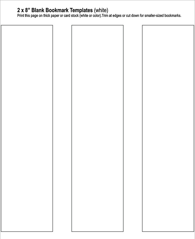 Free Printable Bookmark Template For Word Printable Templates