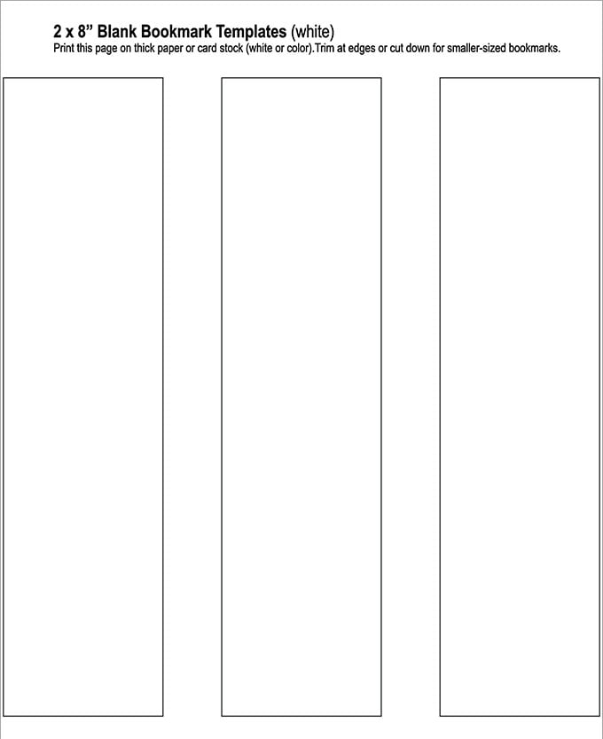blank bookmark template illustrator free download
