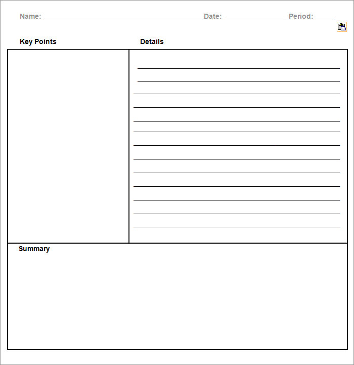 Cornell Notes Template - 29+ Word, PDF Format Download